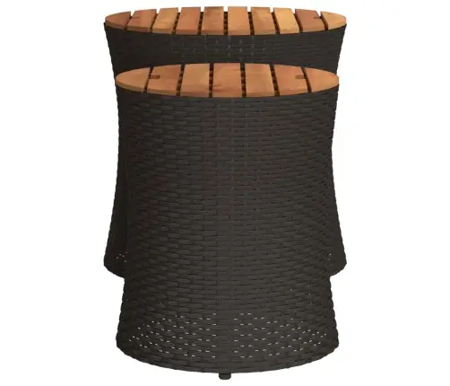 Šoniniai Sodo Staliukai, 2Vnt., Juodi, Poliratanas