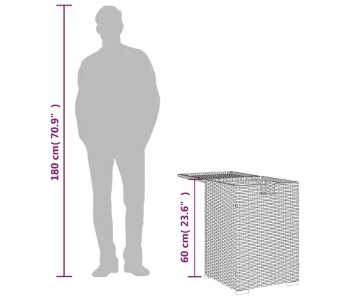 Gāzes Balona Pārsegs, Melns, 40X40X60 Cm, Pe Rotangpalma Vidaxl