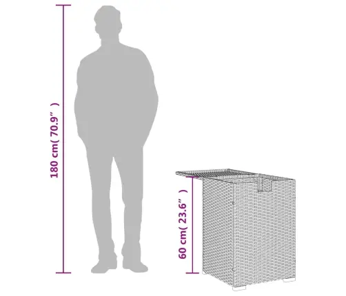 Gāzes Balona Pārsegs, Brūns, 40X40X60 Cm, Pe Rotangpalma Vidaxl