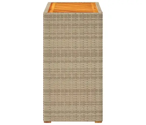 Dārza Galds Ar Koka Virsmu, 60X40X75 Cm, Bēša Pe Rotangpalma Vidaxl Dārza Galds Ar Koka Virsmu, 60X40X75 Cm, Bēša Pe Rotangpalma Vidaxl
