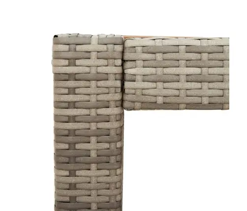 Dārza Galds, Koka Virsma, Pelēks, 100X40X75 Cm, Pe Rotangpalma Vidaxl