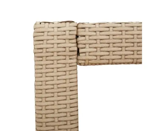 Stalas Su Mediniu Stalviršiu, Smėlio, 100X40X75cm Poliratanas