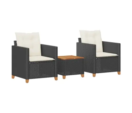 3-Osaline Bistrookomplekt Istmepatjadega, Must, Polürotang