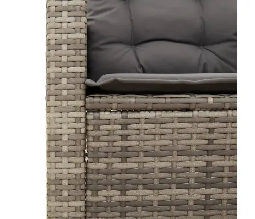 3-Daļīgs Bistro Mēbeļu Komplekts, Matrači,Pelēka Pe Rotangpalma Vidaxl