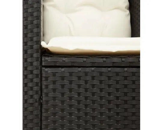 Sodo Kėdė Su Pagalvėlėmis, Juodos Spalvos, Poliratanas