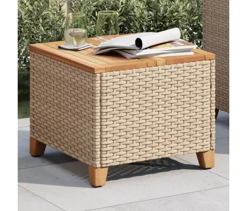 Aialaud, Beež, 45 X 45 X 37 cm Polürotang Ja Akaatsiapuit