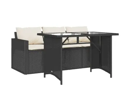 2-Daļīgs Dārza Mēbeļu Komplekts, Matrači, Melna Pe Rotangpalma Vidaxl