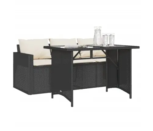 2-Daļīgs Dārza Mēbeļu Komplekts, Matrači, Melna Pe Rotangpalma Vidaxl