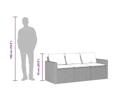 2-Osaline Aiamööbli Komplekt Patjadega, Must, Polürotang