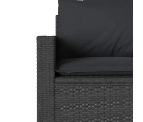 2-Osaline Aiamööbli Komplekt Patjadega, Must, Polürotang