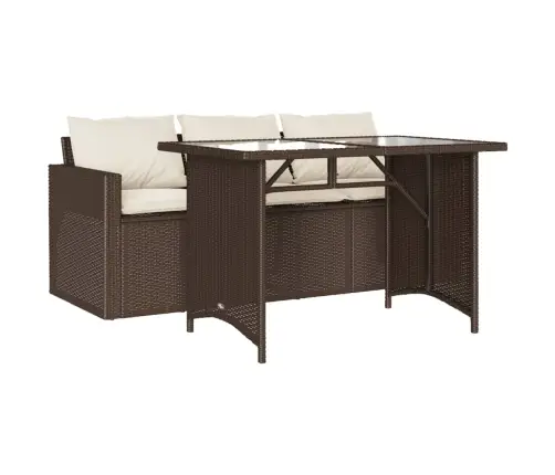 2-Daļīgs Dārza Mēbeļu Komplekts, Matrači, Brūna Pe Rotangpalma Vidaxl