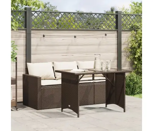 2-Daļīgs Dārza Mēbeļu Komplekts, Matrači, Brūna Pe Rotangpalma Vidaxl