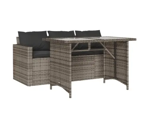 2-Osaline Aiamööbli Komplekt Patjadega, Hall, Polürotang