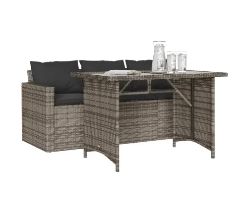 2-Osaline Aiamööbli Komplekt Patjadega, Hall, Polürotang