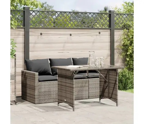 2-Osaline Aiamööbli Komplekt Patjadega, Hall, Polürotang