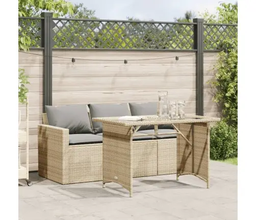 2-Daļīgs Dārza Mēbeļu Komplekts, Matrači, Bēša Pe Rotangpalma Vidaxl