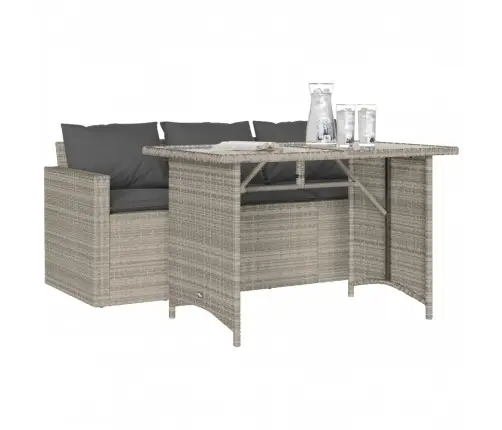 2-Daļīgs Dārza Mēbeļu Komplekts, Matrači,Gaiši Pelēka Pe Pinums Vidaxl