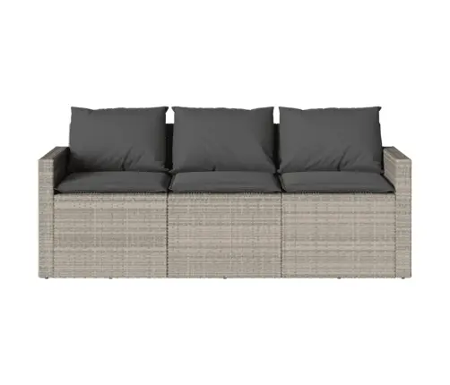 2-Daļīgs Dārza Mēbeļu Komplekts, Matrači,Gaiši Pelēka Pe Pinums Vidaxl