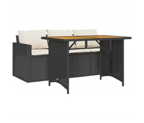 2-Daļīgs Dārza Mēbeļu Komplekts, Matrači, Melna Pe Rotangpalma Vidaxl