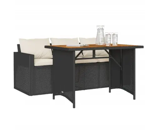 2-Daļīgs Dārza Mēbeļu Komplekts, Matrači, Melna Pe Rotangpalma Vidaxl