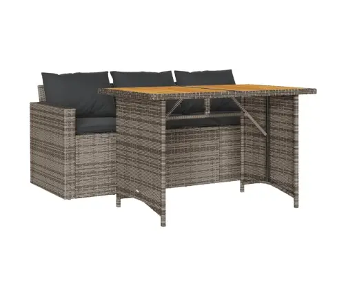 2-Daļīgs Dārza Mēbeļu Komplekts, Matrači, Pelēka Pe Rotangpalma Vidaxl