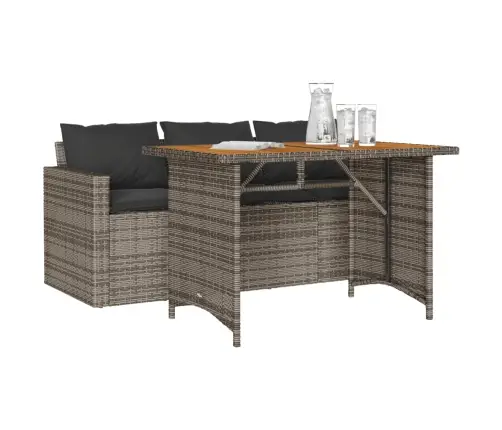 2-Daļīgs Dārza Mēbeļu Komplekts, Matrači, Pelēka Pe Rotangpalma Vidaxl