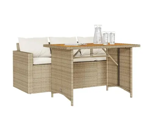 2-Daļīgs Dārza Mēbeļu Komplekts, Matrači, Bēša Pe Rotangpalma Vidaxl