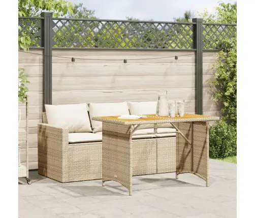 2-Daļīgs Dārza Mēbeļu Komplekts, Matrači, Bēša Pe Rotangpalma Vidaxl