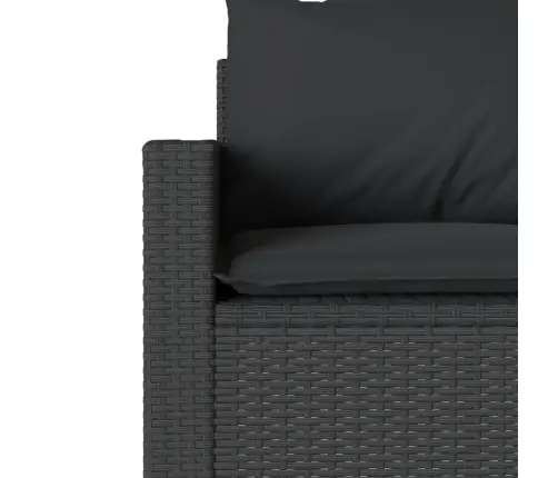 Trīsvietīgs Dārza Dīvāns Ar Matračiem, Melna Pe Rotangpalma Vidaxl