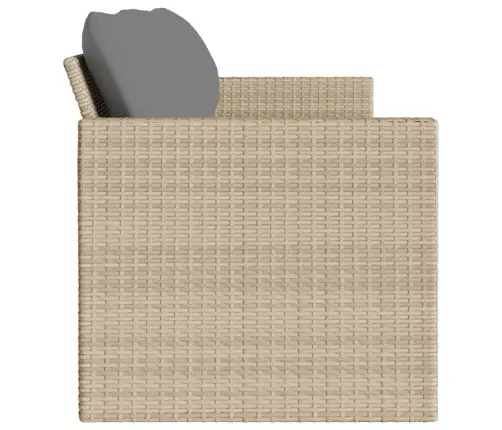 Trīsvietīgs Dārza Dīvāns Ar Matračiem, Bēša Pe Rotangpalma Vidaxl