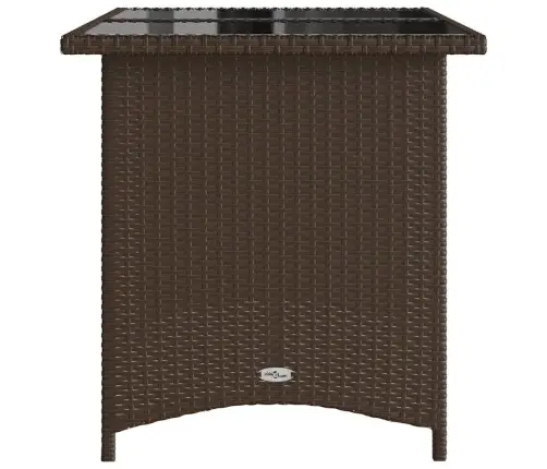 Dārza Galds, Stikla Virsma, Brūns, 110X68X70 Cm, Pe Rotangpalma Vidaxl