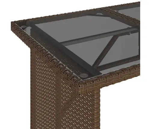 Dārza Galds, Stikla Virsma, Brūns, 110X68X70 Cm, Pe Rotangpalma Vidaxl