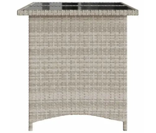 Dārza Galds, Stikla Virsma, Gaiši Pelēks,110X68X70Cm, Pe Pinums Vidaxl