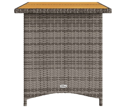 Dārza Galds, Koka Virsma, Pelēks, 110X68X70 Cm, Pe Rotangpalma Vidaxl