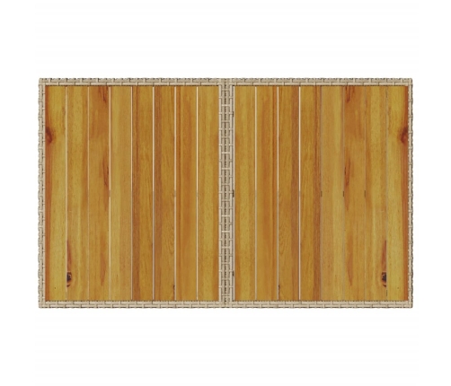 Dārza Galds, Koka Virsma, Bēšs, 110X68X70 Cm, Pe Rotangpalma Vidaxl