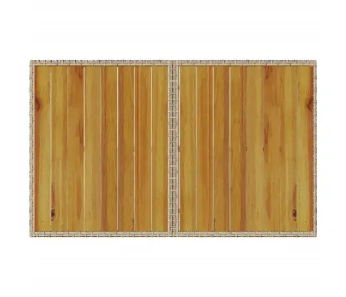 Dārza Galds, Koka Virsma, Bēšs, 110X68X70 Cm, Pe Rotangpalma Vidaxl