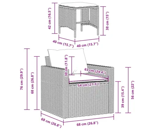 4-Osaline Aiadiivani Komplekt Patjadega, Must, Polürotang