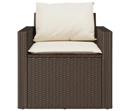 Sofos Komplektas Su Pagalvėlėmis, 4 Dalių, Rudas, Poliratanas