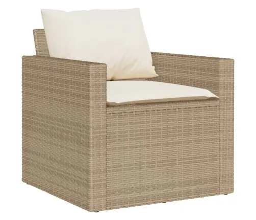 4-Daļīgs Dārza Dīvāna Komplekts, Matrači, Bēša Pe Rotangpalma Vidaxl