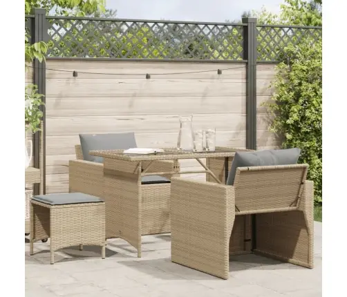 4-Osaline Aiadiivani Komplekt Patjadega, Beež, Polürotang