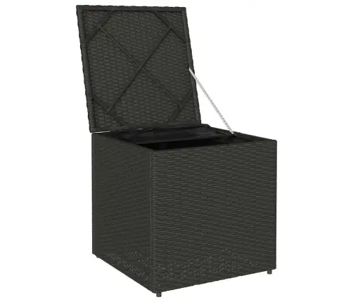 Pagalvėlės Dėžutė Su Saugykla Juoda 50 X 50 X 50 Cm Poliratanas Pagalvėlės Dėžutė Su Saugykla Juoda 50 X 50 X 50 Cm Poliratanas