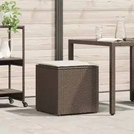 Spilvenu Kaste Ar Uzglabāšanu Brūna 50 X 50 X 50 Cm Poliratāns Vidaxl