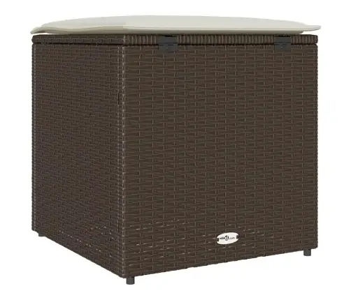 Āra Uzglabāšanas Kaste Brūna Un Krēmkrāsas Rotangpalma Vidēja Vidaxl