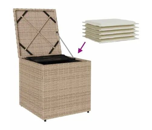 Padjakarp Ladustamisega Beež 50 X 50 X 50 Cm Polürotang