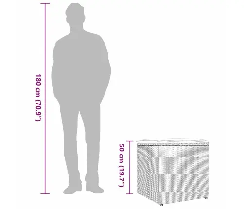 Padjakarp Ladustamisega Beež 50 X 50 X 50 Cm Polürotang