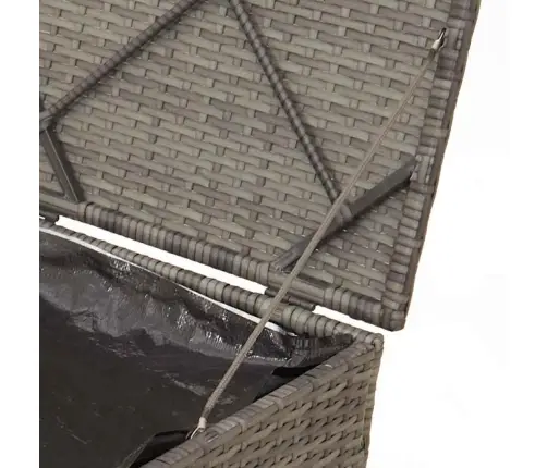 Pagalvėlės Dėžutė Su Saugykla Pilka 50 X 50 X 50 Cm Poliratanas