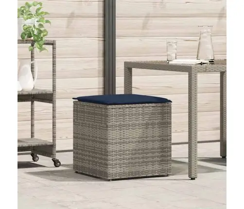 Pagalvėlės Dėžutė Su Saugykla Pilka 50 X 50 X 50 Cm Poliratanas