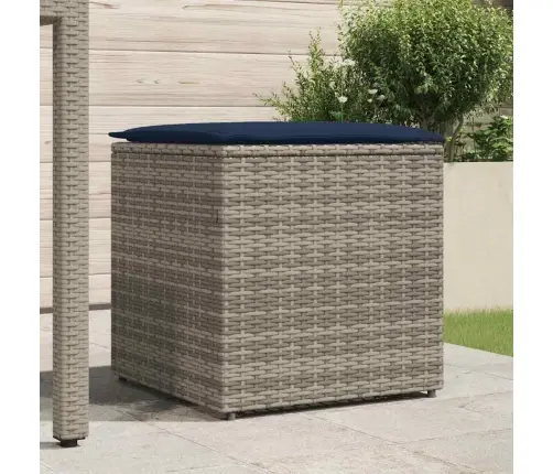 Pagalvėlės Dėžutė Su Saugykla Pilka 50 X 50 X 50 Cm Poliratanas