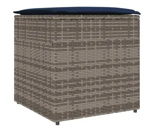 Pagalvėlės Dėžutė Su Saugykla Pilka 50 X 50 X 50 Cm Poliratanas