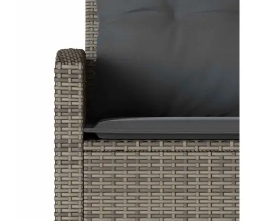 L-Veida Dīvāns Ar Spilveniem Pelēks Polirotangpalmas Vidaxl